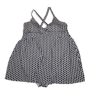 Jaclyn Smith plus size black white printed one piece swimsuit CUTE size 24W